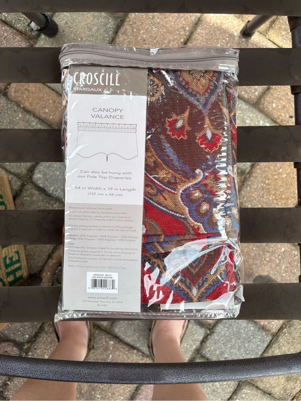 Croscill Margaux Red Brown Floral Canopy Valance